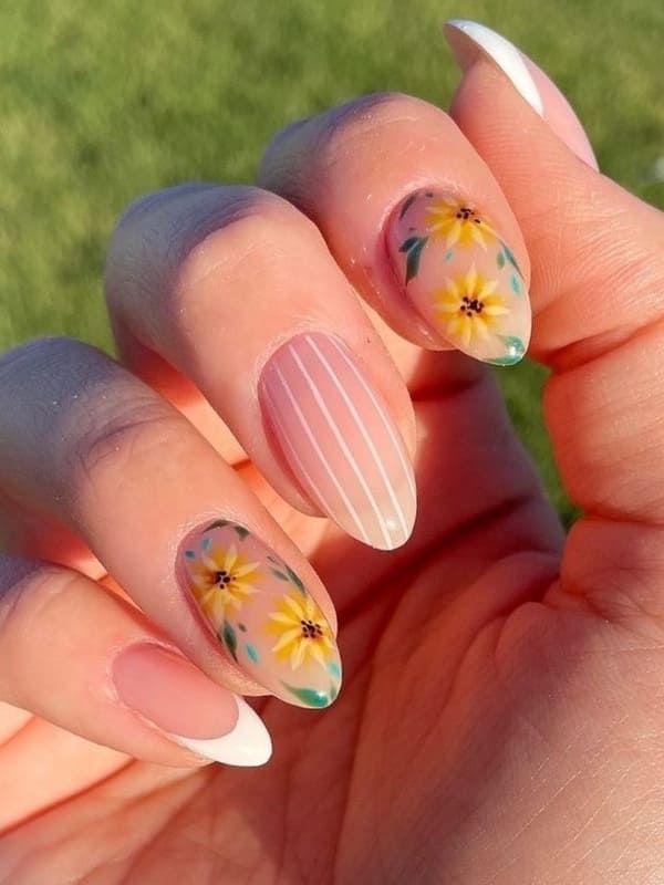 ideas de manicuras que se inspiran en uñas con flores