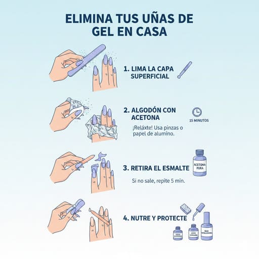 como quitar uñas de gel en casa