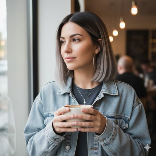 corte pelo long bob con raices oscuras