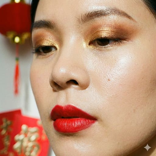 maquillaje ano nuevo chino ojos dorados