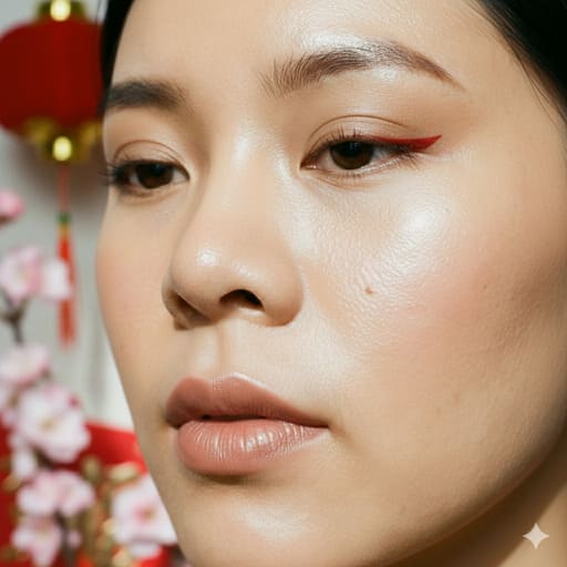 maquillaje ano nuevo chino toque rojo en ojos