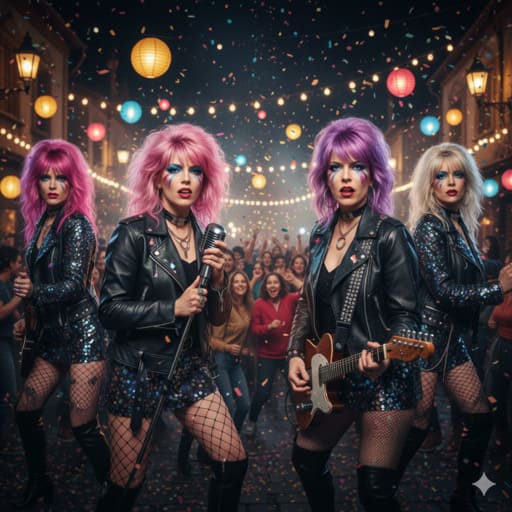 maquillajes grupales de mujer rockeras