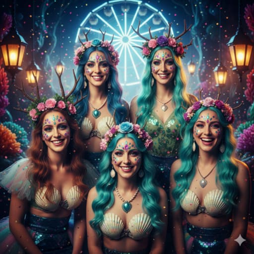 maquillajes grupales de mujer sirenas