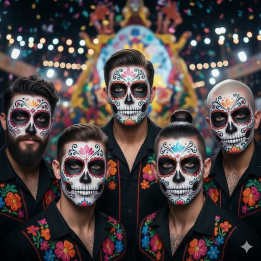 maquillajes grupales para hombres calaveras mexicanas