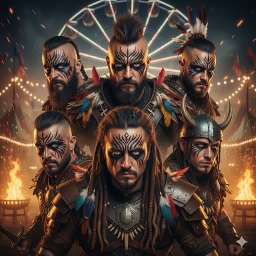 maquillajes grupales para hombres guerreros