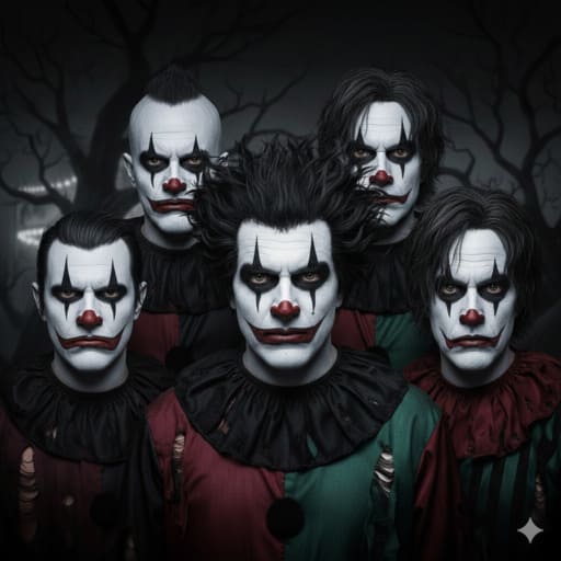 maquillajes grupales para hombres payasos dark